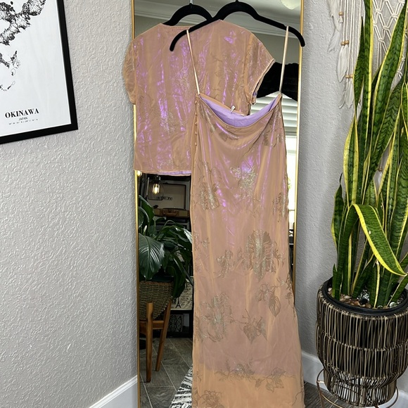 HOUSE OF CB Maia & Dyana Shimmer Cafe Au Lait Bias Maxi Skirt Set NWOT - Picture 8 of 8